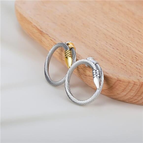 ✨ Cable Pearl Cuff Ring | Adjustable Fit 70–90mm | Modern & Elegant - Picture 3 of 3